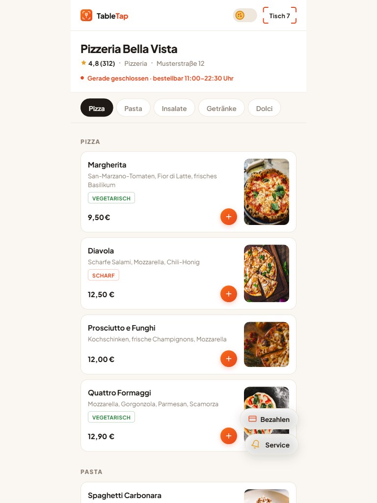 TableTap am Tablet